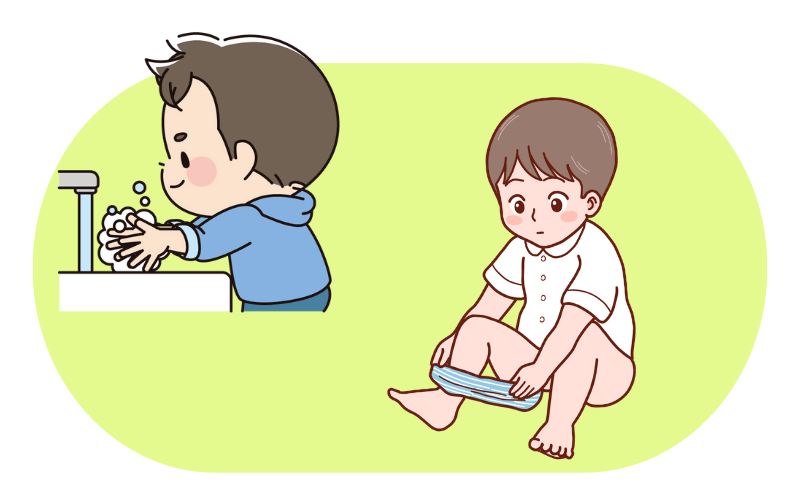 入園準備｜手洗い・トイレを行う画像